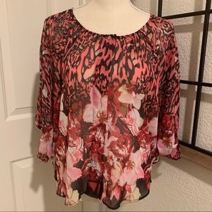 Jennifer Lopez lightweight floral blouse size xs